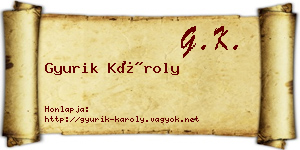 Gyurik Károly névjegykártya