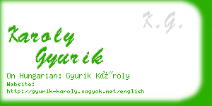 karoly gyurik business card